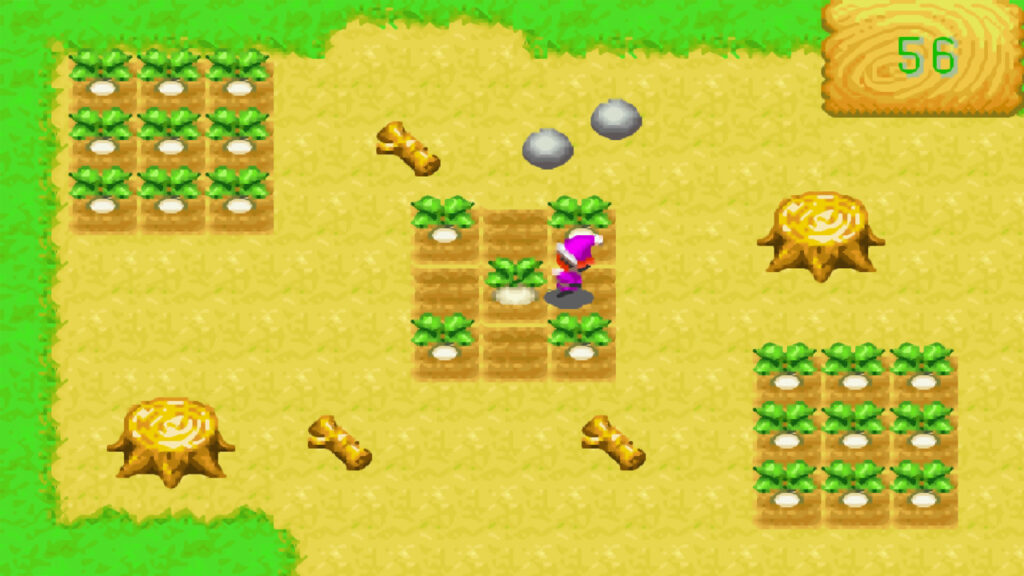 View of the harvesting minigame | Harvest Moon: Friends of Mineral Town