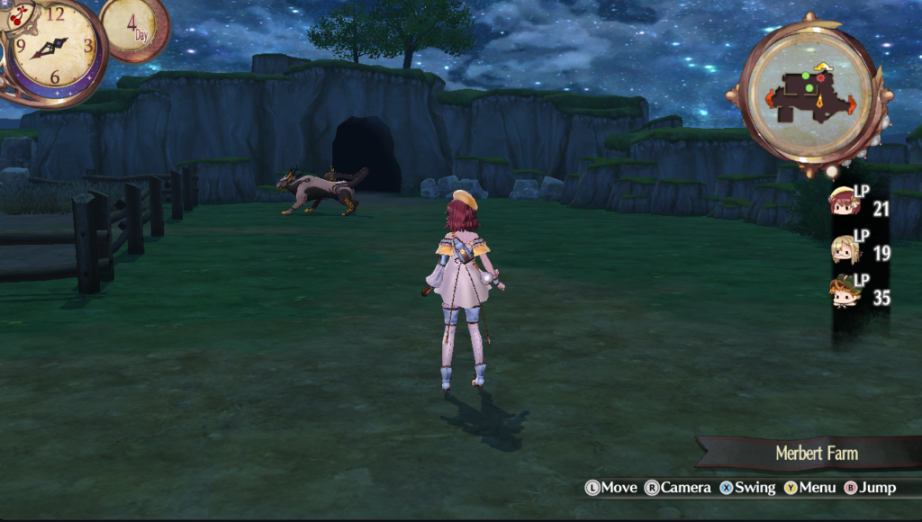 The Chimera Beast is an easy source of animal fur. The cave behind the beast is Merbert Cave | Atelier Sophie: The Alchemist of the Mysterious Book