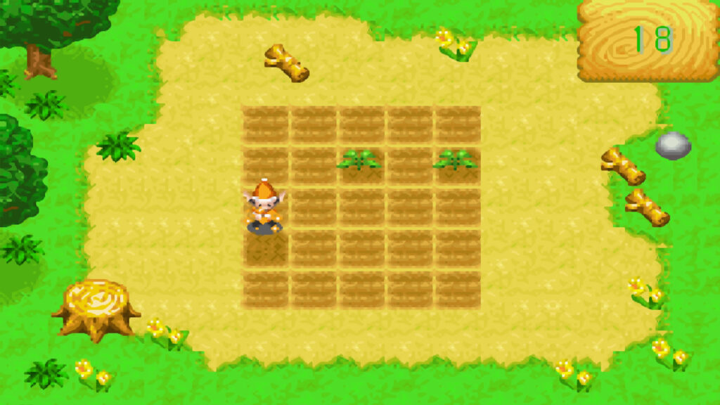 View of the watering minigame | Harvest Moon: Friends of Mineral Town