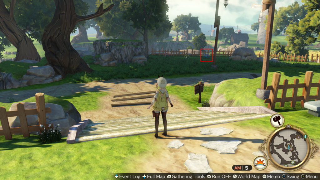 Blue Flower visible as soon as you arrive at Rasen District | Atelier Ryza: Ever Darkness & the Secret Hideout