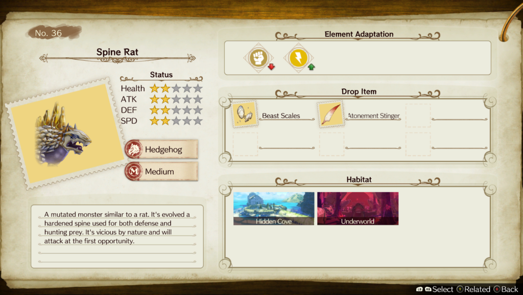 Spine Rats found close to the arrival point of the map. Weak to Physical damage, Resistant to Electric damage | Atelier Ryza: Ever Darkness & the Secret Hideout