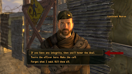 Final correct dialogue option | Fallout: New Vegas