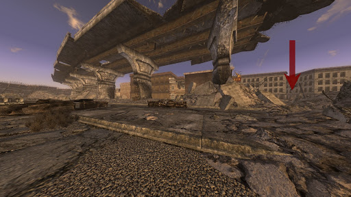 Path in the rubble that leads to Cerulean Robotics | Fallout: New Vegas