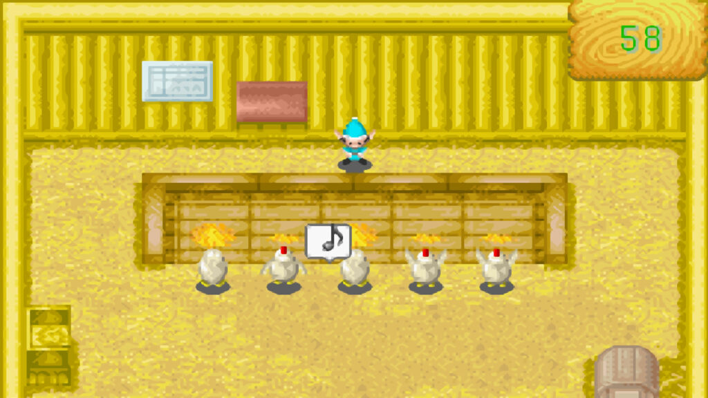 Help the Harvest Sprite take care of the animals in the minigame | Harvest Moon: Friends of Mineral Town