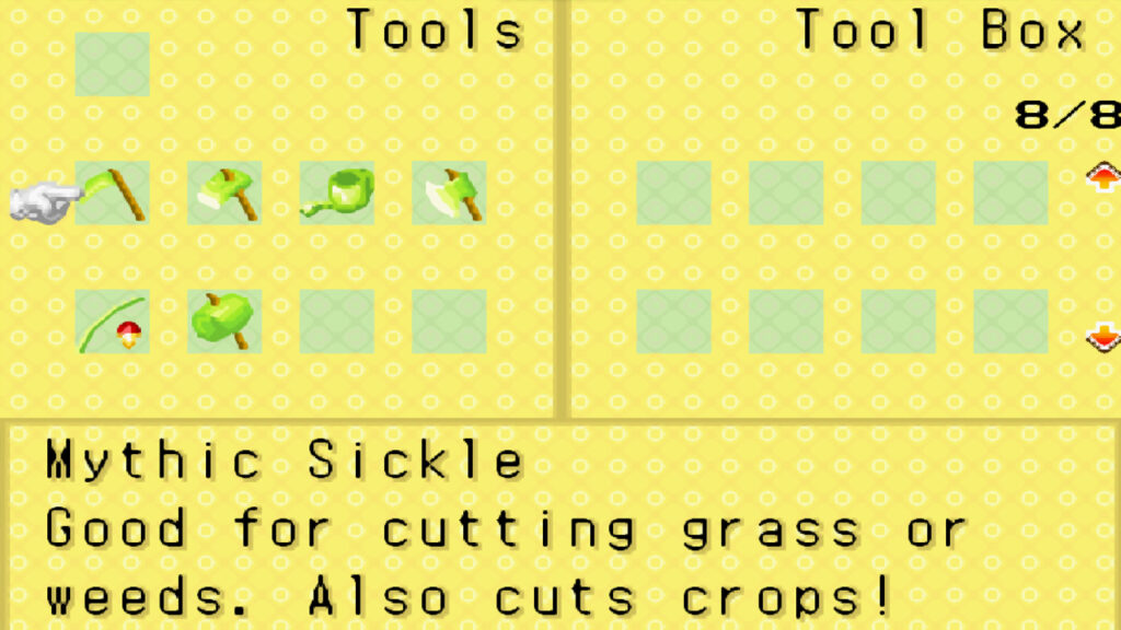 A set of powerful mythic tools | Harvest Moon: Friends of Mineral Town