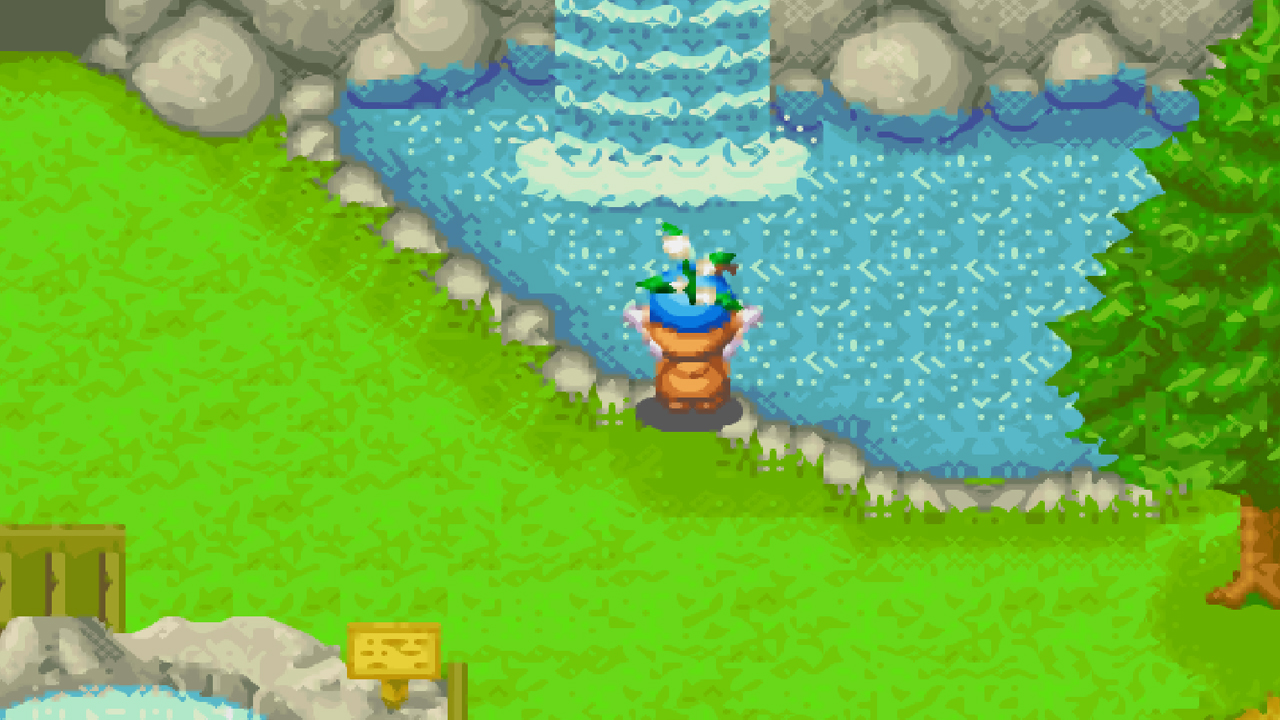 Gifting a flower to the Harvest Goddess | Harvest Moon: Friends of Mineral Town