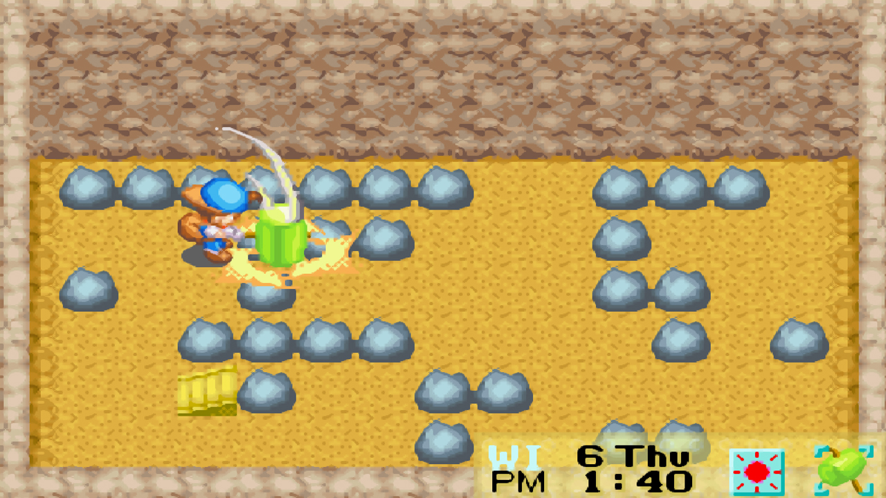 Smashing rocks to find the Goddess Jewels | Harvest Moon: Friends of Mineral Town