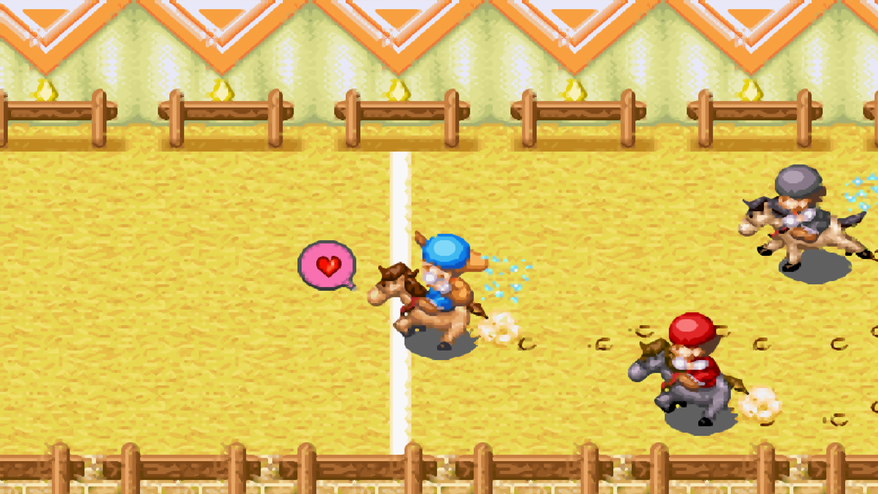 The player wins the horse race | Harvest Moon: Friends of Mineral Town
