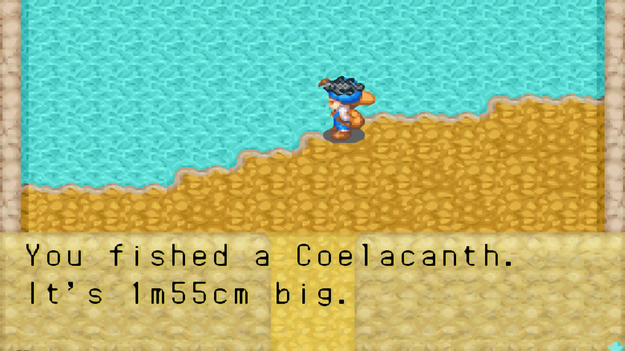 The underground pond where the coelacanth can be found | Harvest Moon: Friends of Mineral Town