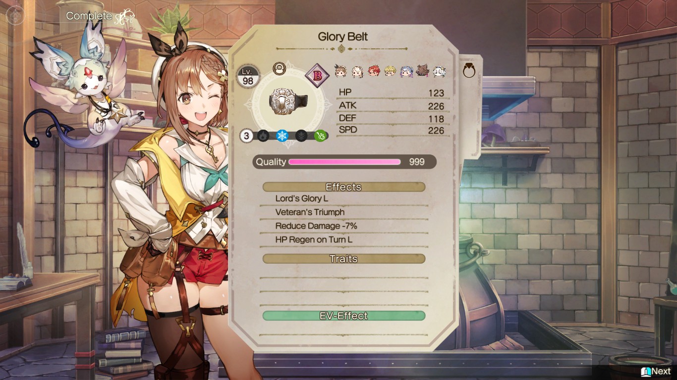 A Glory Belt with all effects | Atelier Ryza 2: Lost Legends & the Secret Fairy