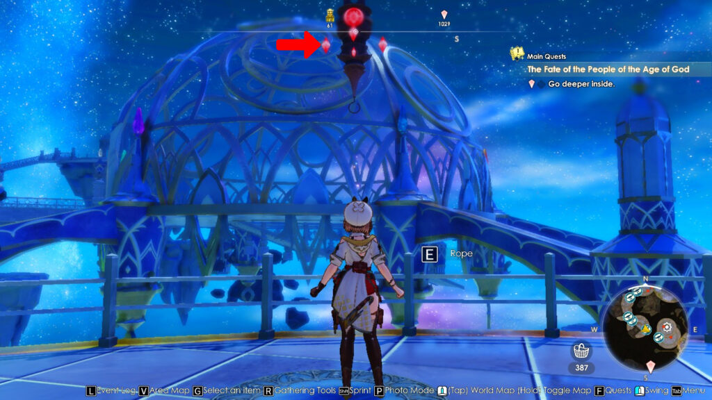 One of the red crystals at the Code of the Universe | Atelier Ryza 3: Alchemist of the End & the Secret Key