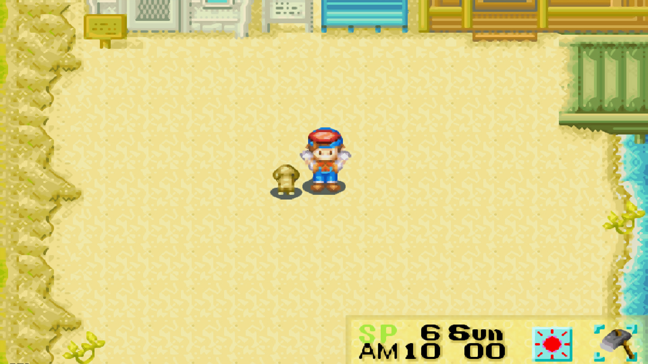 Training at Mineral Beach with the frisbee | Harvest Moon: Friends of Mineral Town