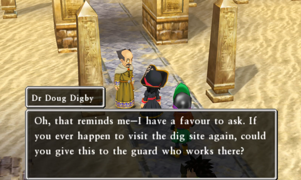Digby will ask you to deliver a package back to the present | Dragon Quest VII