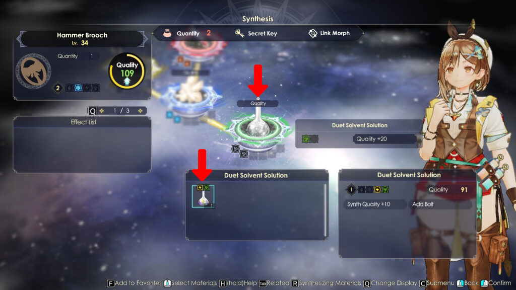 Adding the Duet Solvent Solution to the fourth Quality loop | Atelier Ryza 3: Alchemist of the End & the Secret Key