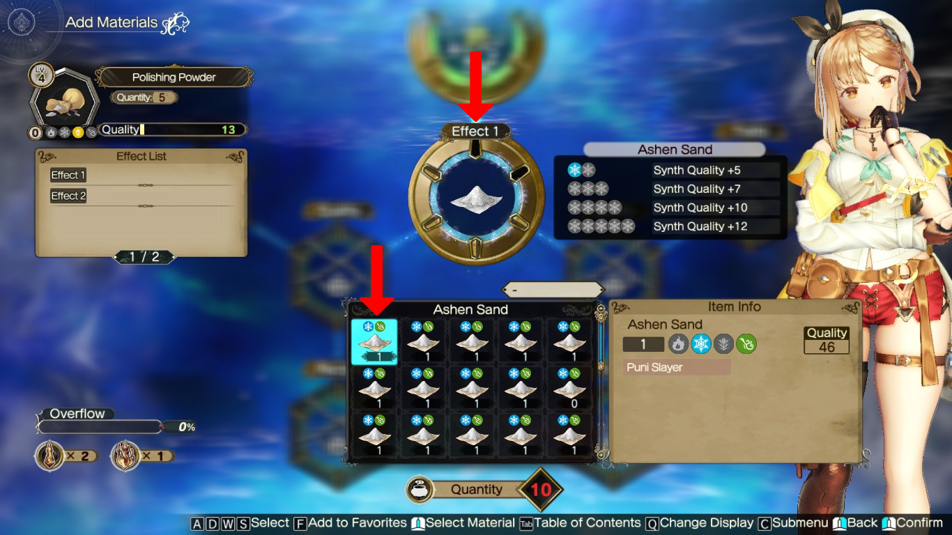 Adding Ashen Sand to the Effect 1 loop | Atelier Ryza 2: Lost Legends & the Secret Fairy