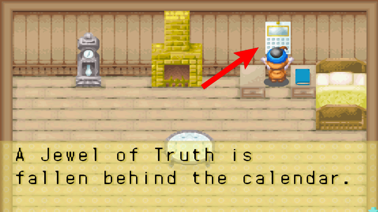 Jewel of Truth location inside the cottage | Harvest Moon: Friends of Mineral Town