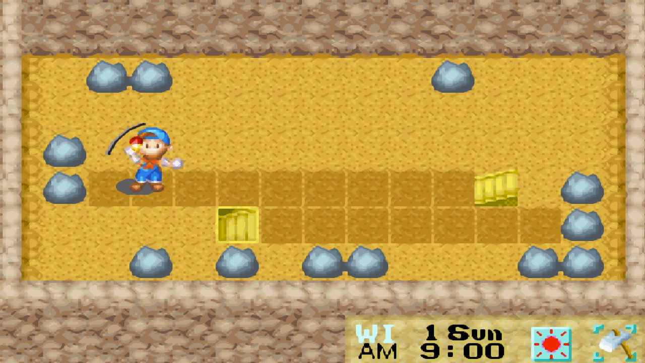 Finding the cursed fishing rod in the Lake Mine | Harvest Moon: Friends of Mineral Town