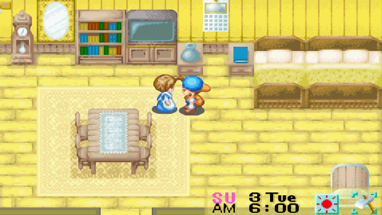 Your wife will stay in your house the whole day | Harvest Moon: Friends of Mineral Town