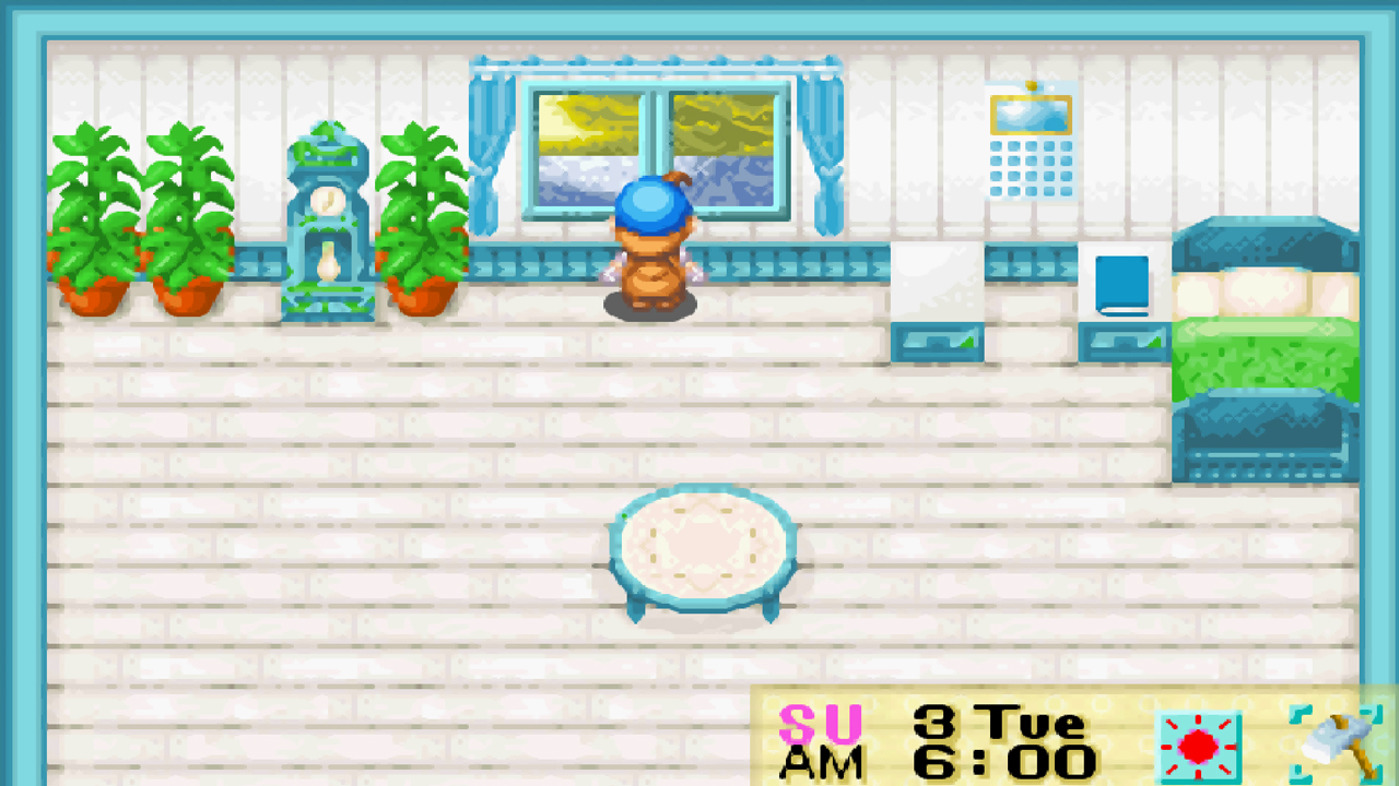 Interior view of the seaside cottage | Harvest Moon: Friends of Mineral Town