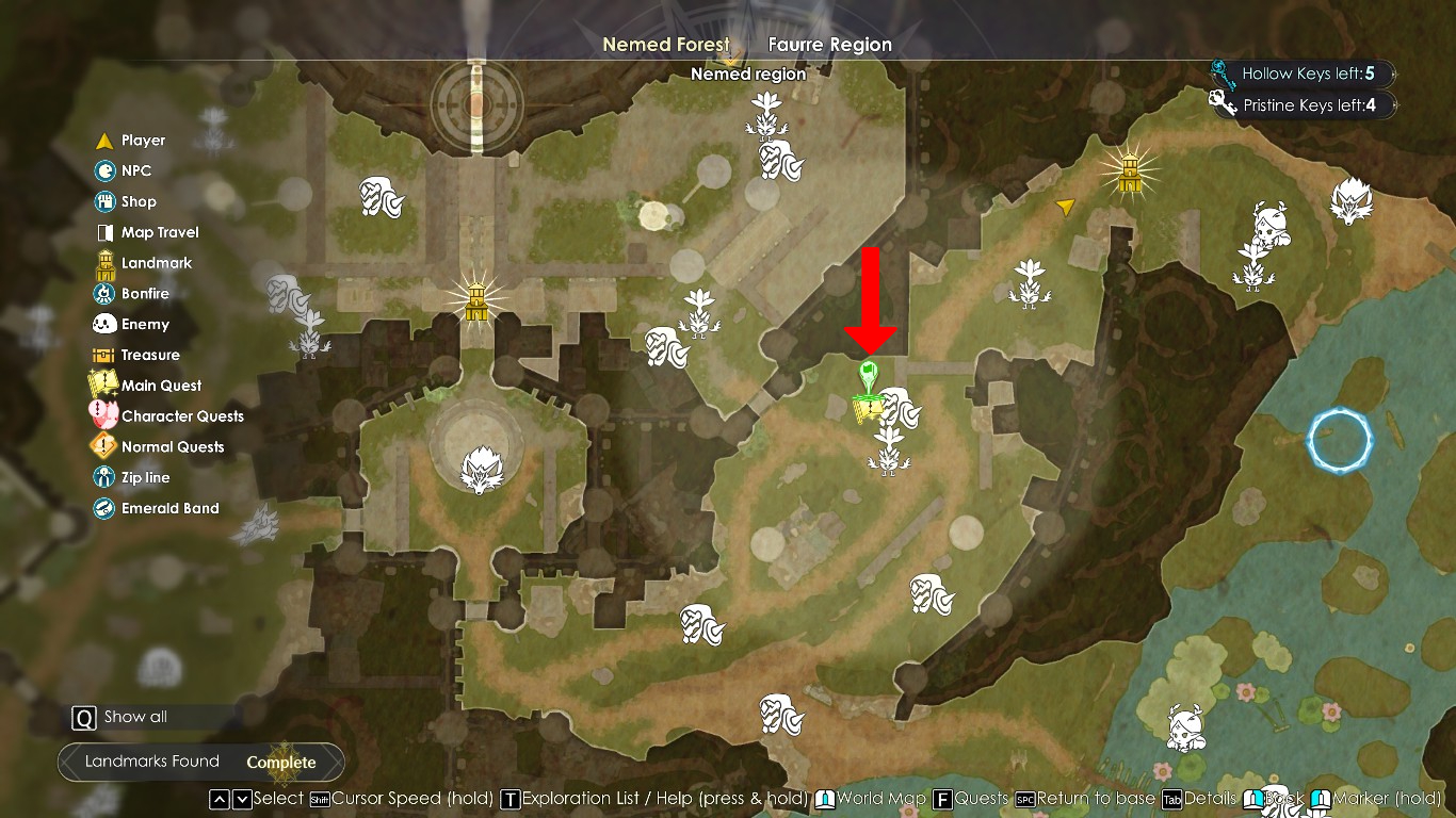 Dropping a green marker over the main quest marker | Atelier Ryza 3: Alchemist of the End & the Secret Key