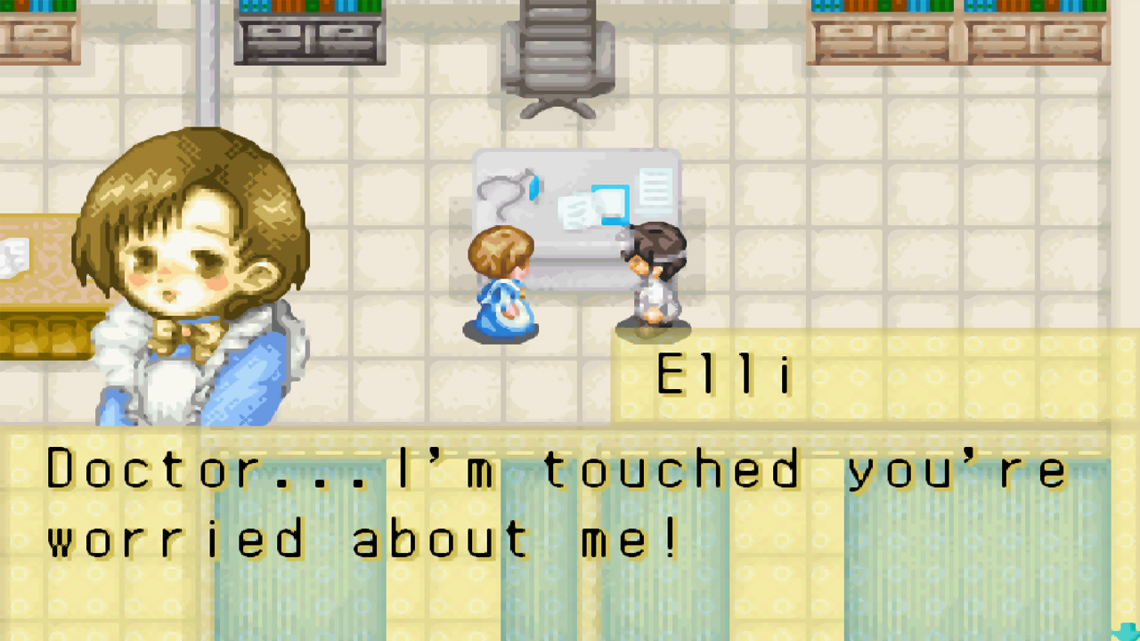 Viewing Elli and the Doctor’s black rival heart event | Harvest Moon: Friends of Mineral Town