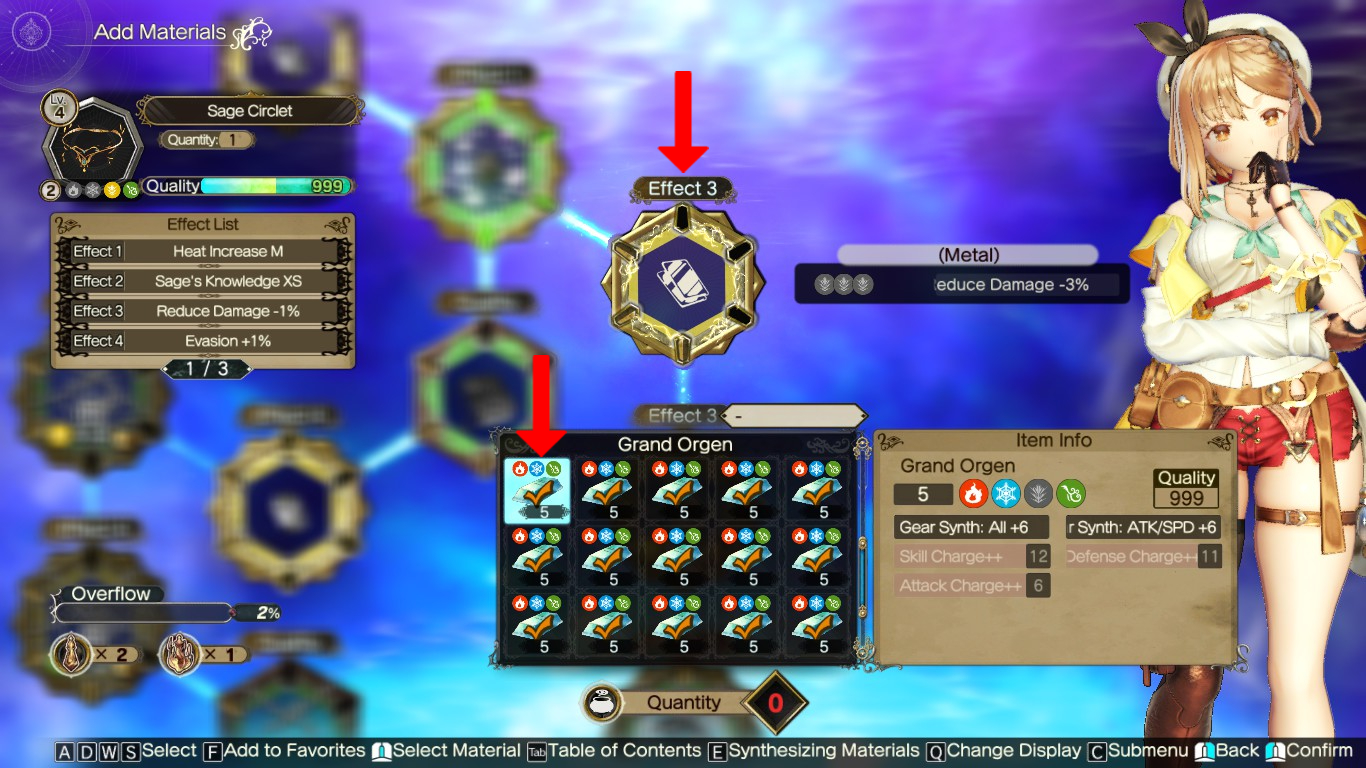 Adding multiple Grand Orgen ingots to the Effect 3 loop | Atelier Ryza 2: Lost Legends & the Secret Fairy