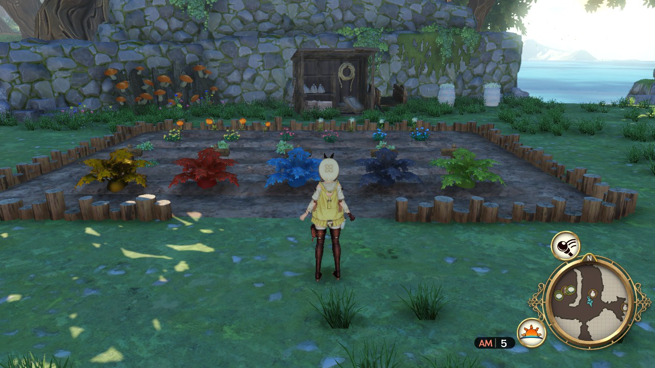 Growing the five seeds in the garden outside the Atelier | Atelier Ryza: Ever Darkness & the Secret Hideout