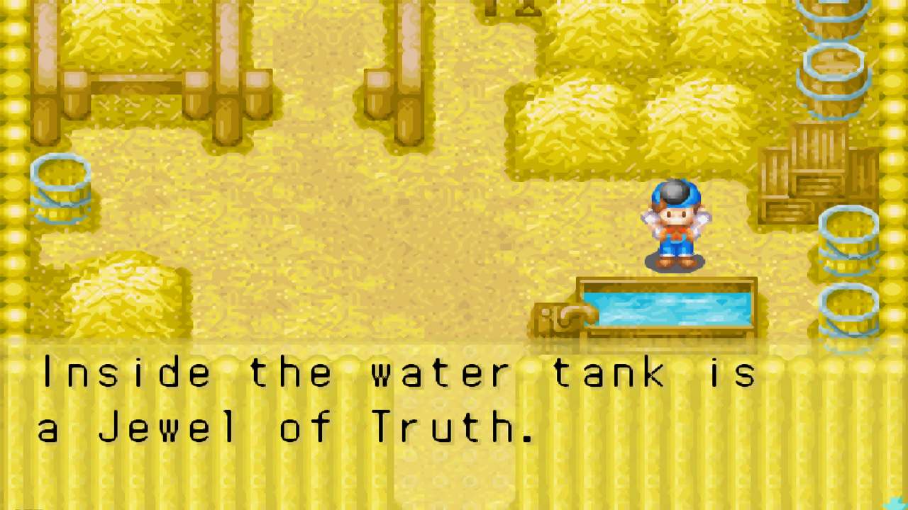 Location of the water tank inside the stable | Harvest Moon: Friends of Mineral Town