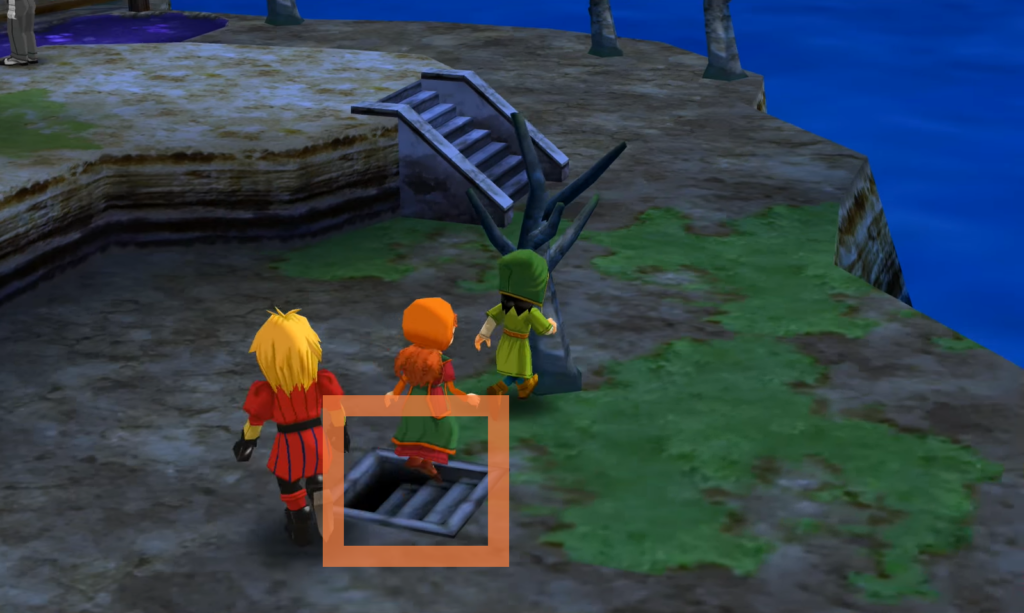 Examine this tile to uncover the staircase | Dragon Quest VII