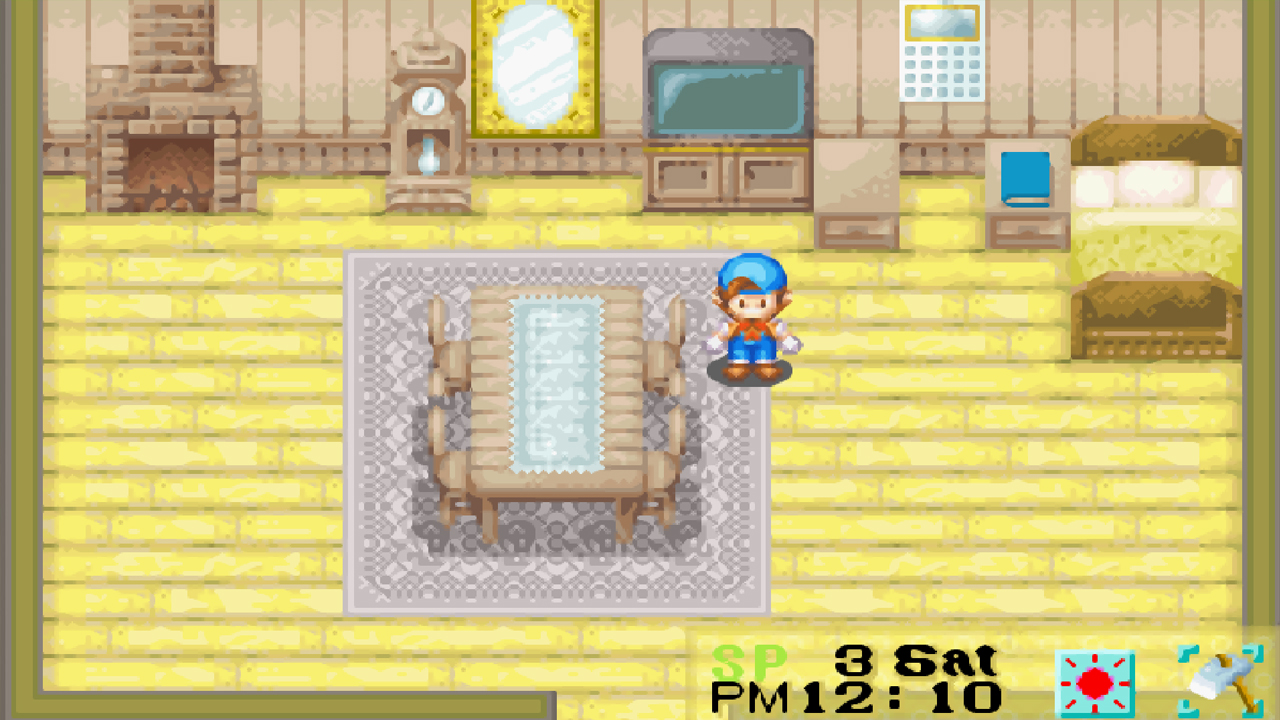Interior view of the town cottage | Harvest Moon: Friends of Mineral Town
