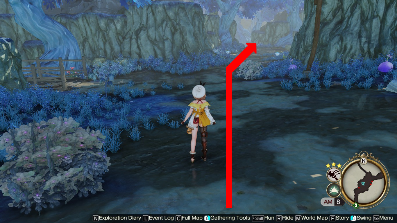 Walking north from the entrance and taking the path to the right | Atelier Ryza 2: Lost Legends & the Secret Fairy