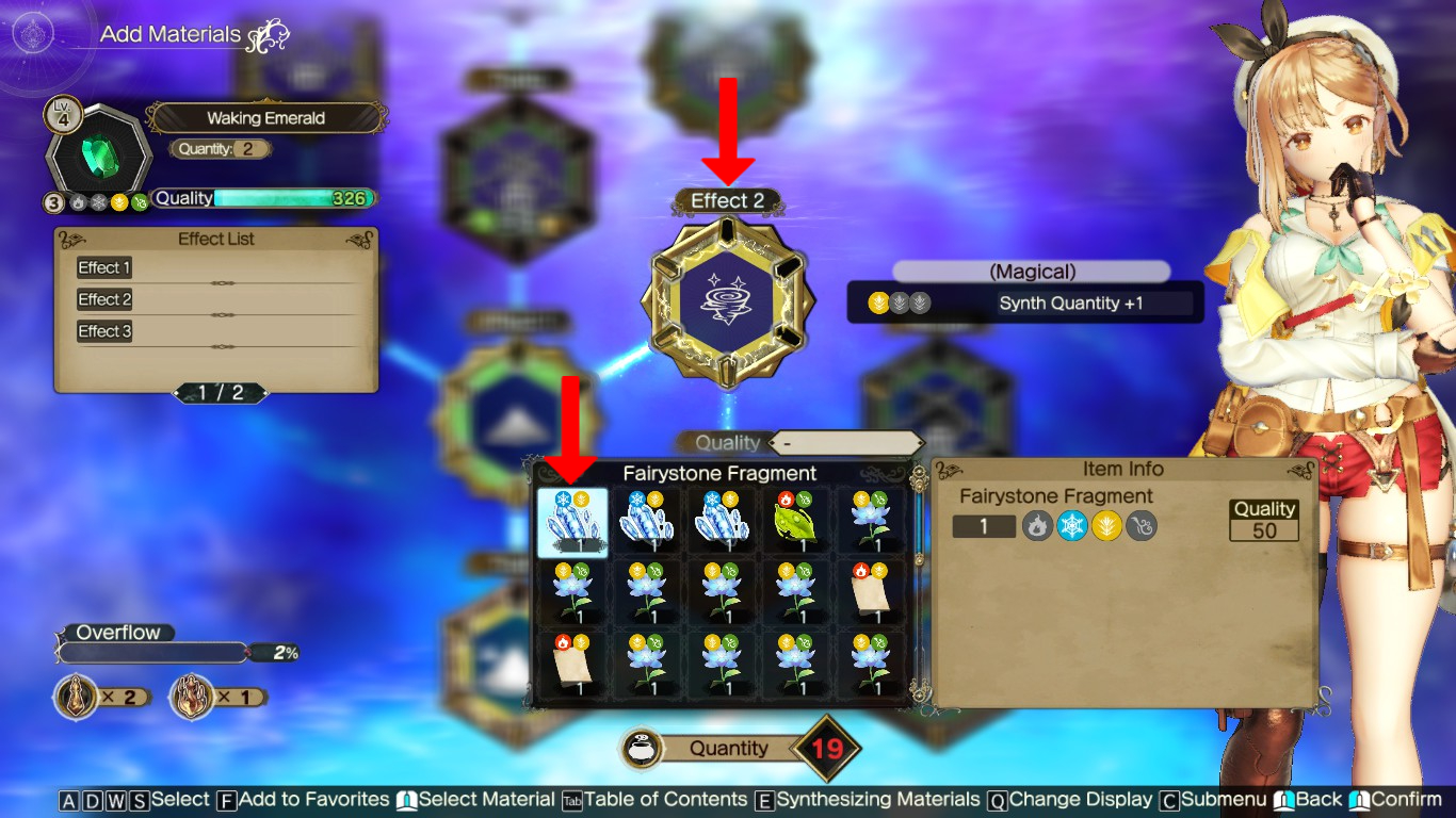 Inserting a Fairystone Fragment in the Effect 2 loop | Atelier Ryza 2: Lost Legends & the Secret Fairy