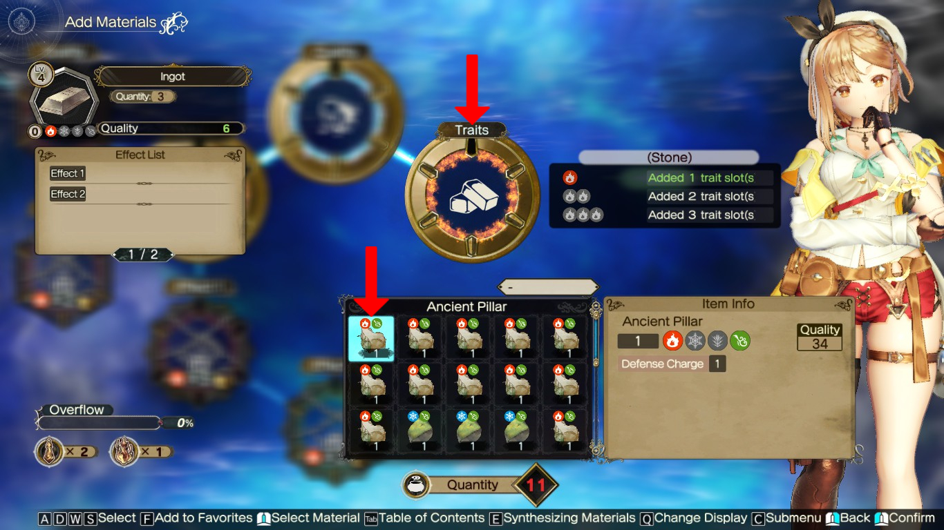 Using a Stone-type ingredient in the Traits loop | Atelier Ryza 2: Lost Legends & the Secret Fairy