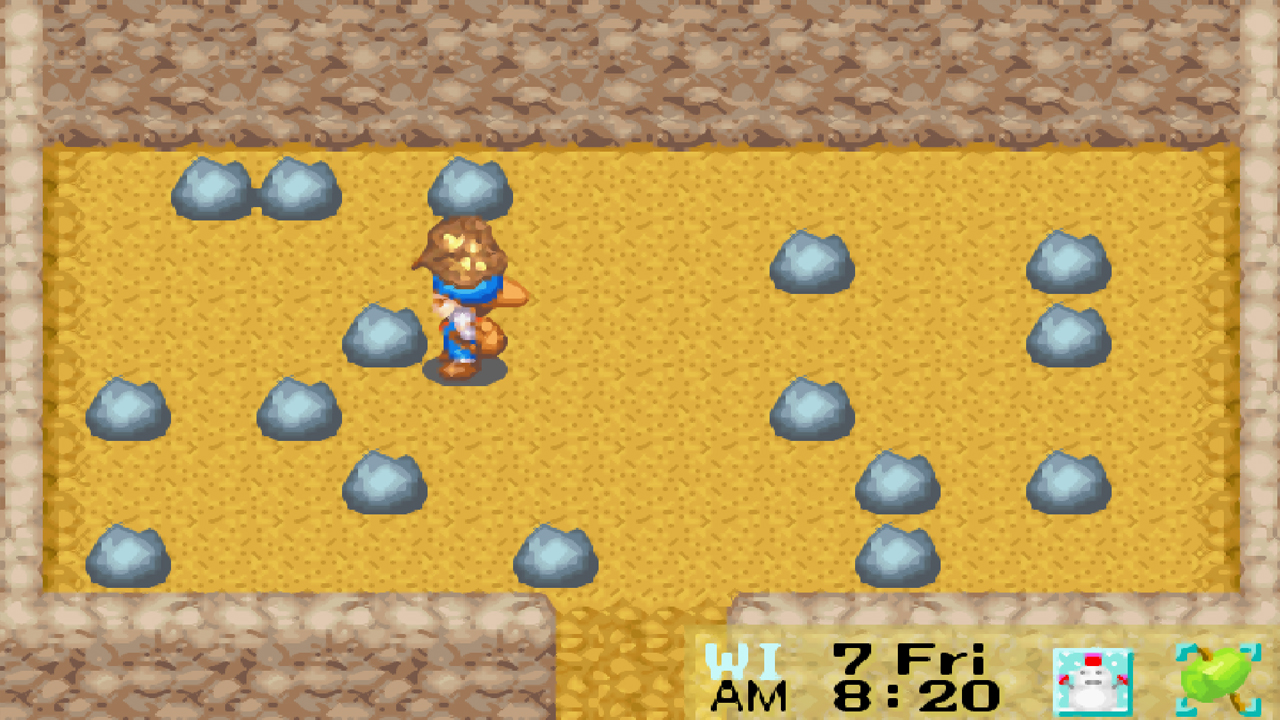 Copper ore obtained from a broken rock | Harvest Moon: Friends of Mineral Town