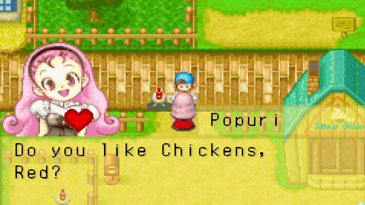 Viewing Popuri’s black heart event | Harvest Moon: Friends of Mineral Town
