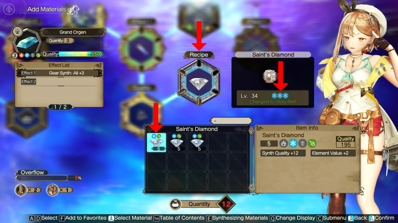 Adding a Saint’s Diamond to the Recipe loop | Atelier Ryza 2: Lost Legends & the Secret Fairy