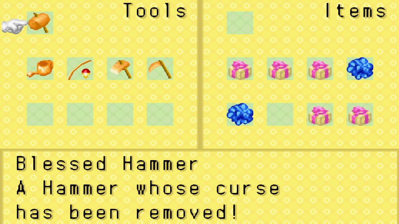 A set of blessed tools | Harvest Moon: Friends of Mineral Town