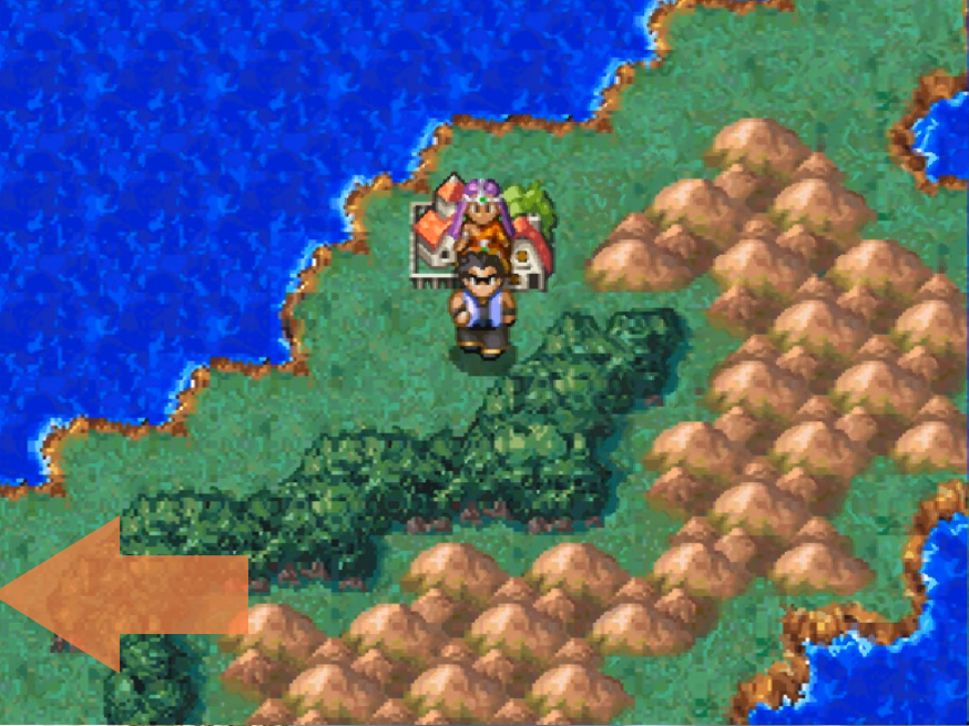Follow the shoreline to the west to reach Mamon (1) | Dragon Quest IV