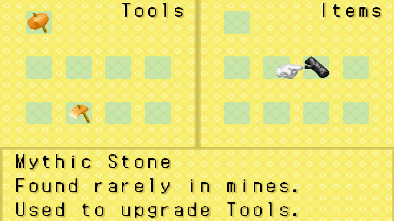 The mythic stone | Harvest Moon: Friends of Mineral Town