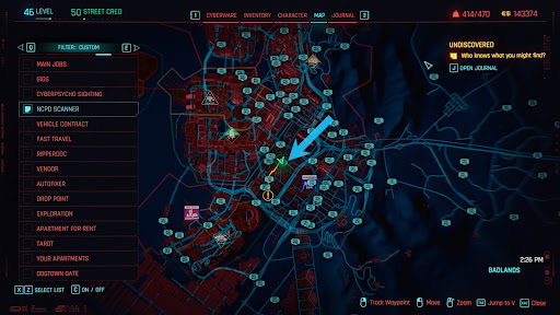 Location of the Organized Crime Activity on the map | Cyberpunk 2077