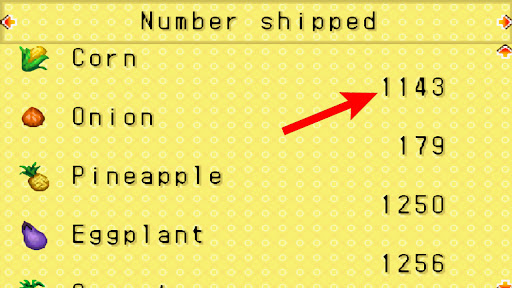 You can check the number of crops you’ve shipped at the “Memo” window | Harvest Moon: Friends of Mineral Town