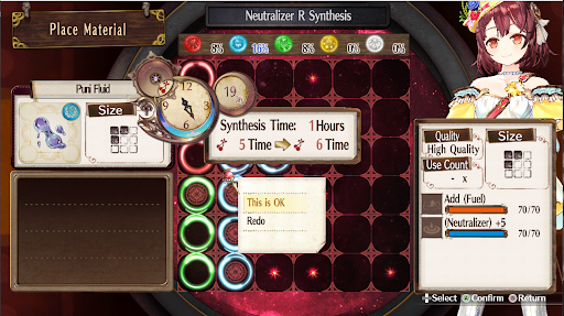 Top row Add (Fuel) at 70 | Atelier Sophie: The Alchemist of the Mysterious Book