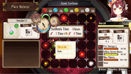 Note the “Blue Flames” on the bottom bar | Atelier Sophie: The Alchemist of the Mysterious Book