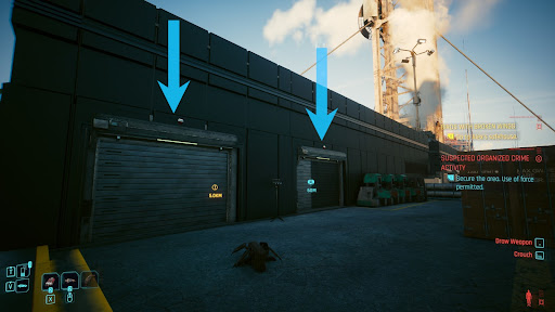 Entrances to the warehouse where the Minotaur is located | Cyberpunk 2077