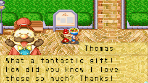 The Mayor receives pizza as a gift | Harvest Moon: Friends of Mineral Town