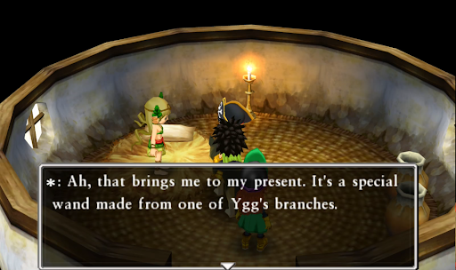 The elf girl will reward you with the Staff of Salvation | Dragon Quest VII