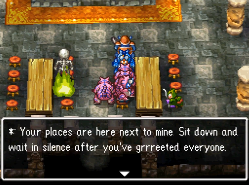 You have to talk to everyone first before sitting at this spot | Dragon Quest IV