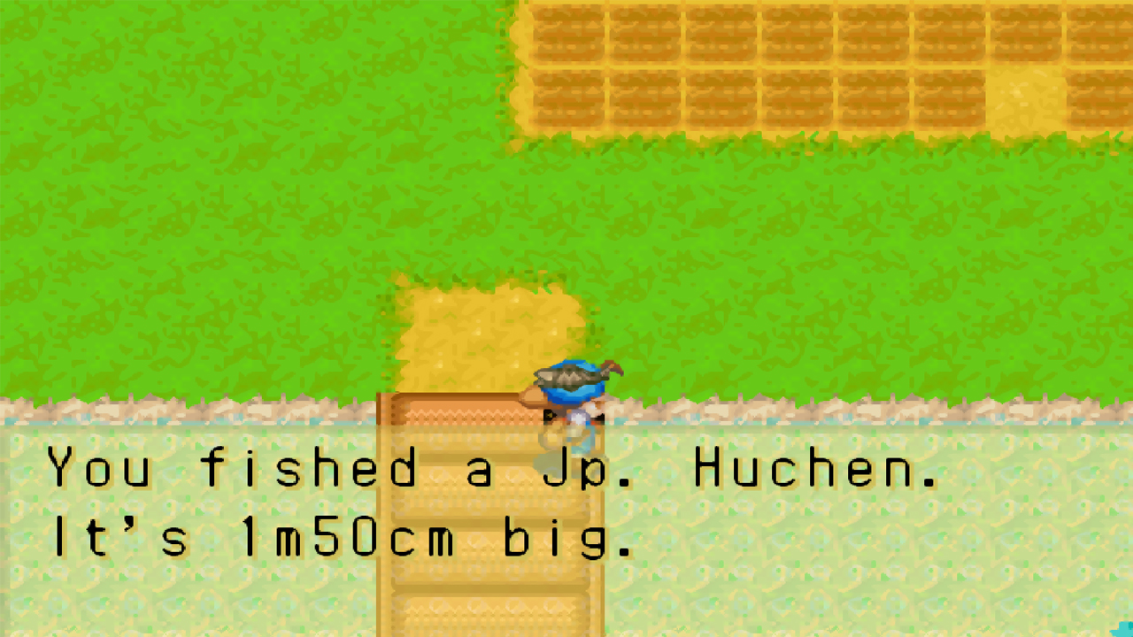 The huchen appears in the river on your farm | Harvest Moon: Friends of Mineral Town