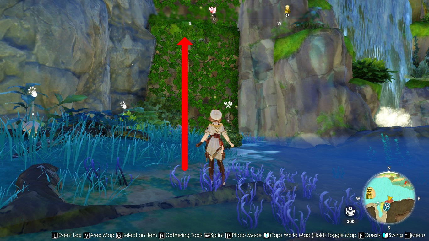 The vines to the left of the waterfall | Atelier Ryza 3: Alchemist of the End & the Secret Key