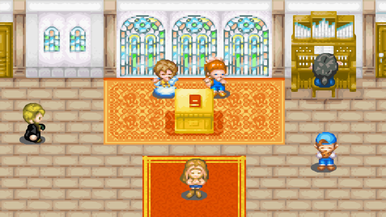 The music festival is held at the church | Harvest Moon: Friends of Mineral Town